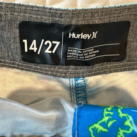 Hurley Blue Tropical Print Swim Shorts - Picture 3 of 3